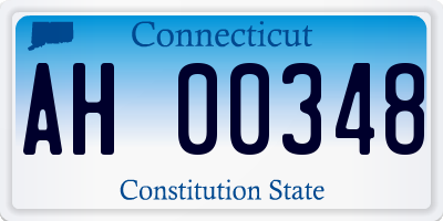 CT license plate AH00348