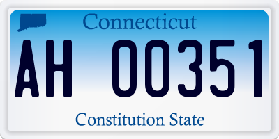 CT license plate AH00351