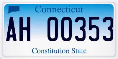 CT license plate AH00353