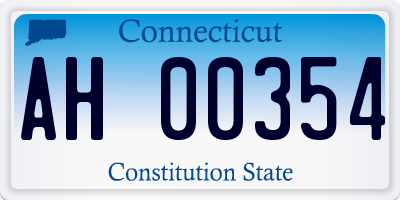CT license plate AH00354