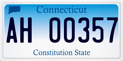 CT license plate AH00357