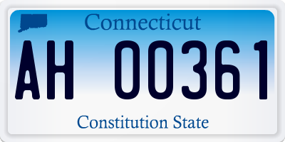 CT license plate AH00361