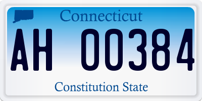 CT license plate AH00384