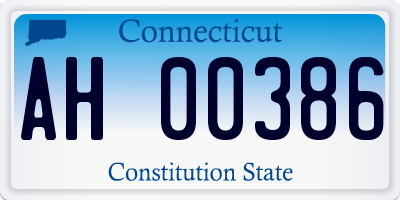 CT license plate AH00386
