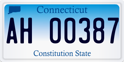 CT license plate AH00387