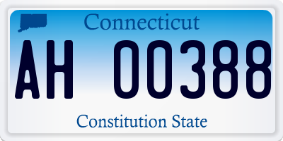 CT license plate AH00388