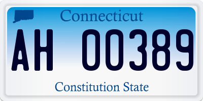 CT license plate AH00389