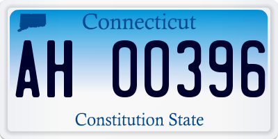 CT license plate AH00396