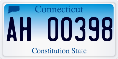 CT license plate AH00398