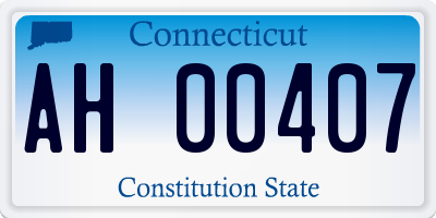 CT license plate AH00407