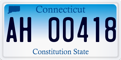 CT license plate AH00418