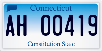 CT license plate AH00419