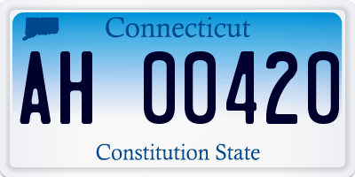 CT license plate AH00420