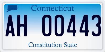 CT license plate AH00443