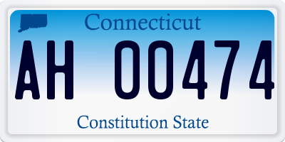 CT license plate AH00474