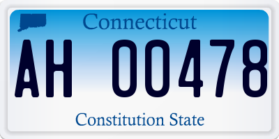 CT license plate AH00478
