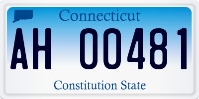 CT license plate AH00481