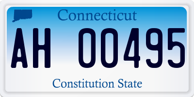 CT license plate AH00495
