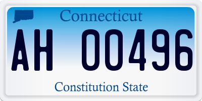 CT license plate AH00496