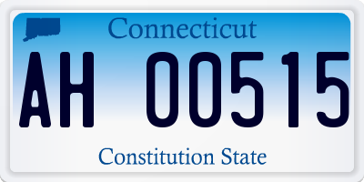 CT license plate AH00515