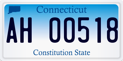 CT license plate AH00518