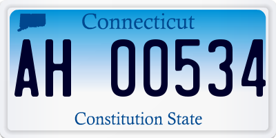 CT license plate AH00534