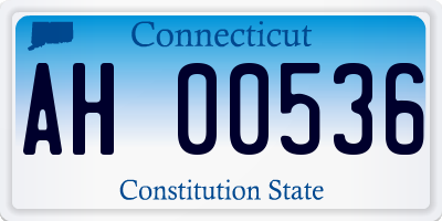 CT license plate AH00536