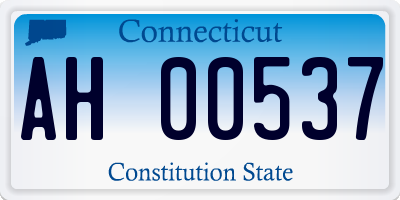 CT license plate AH00537