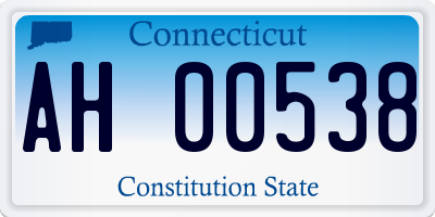 CT license plate AH00538