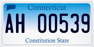 CT license plate AH00539