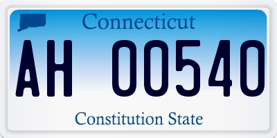 CT license plate AH00540