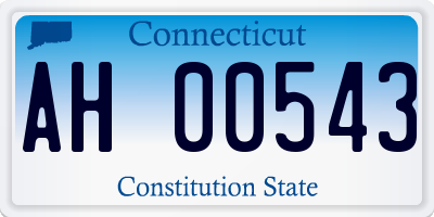 CT license plate AH00543
