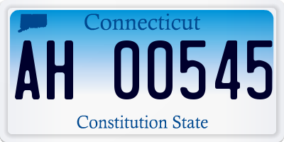 CT license plate AH00545
