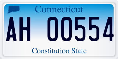 CT license plate AH00554