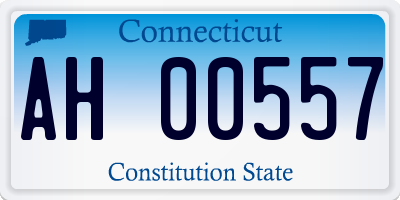 CT license plate AH00557