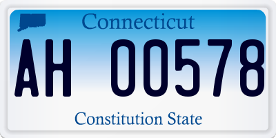 CT license plate AH00578