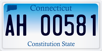 CT license plate AH00581