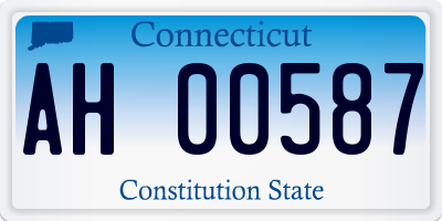 CT license plate AH00587