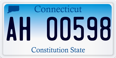 CT license plate AH00598