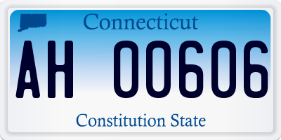 CT license plate AH00606