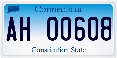 CT license plate AH00608