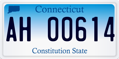 CT license plate AH00614