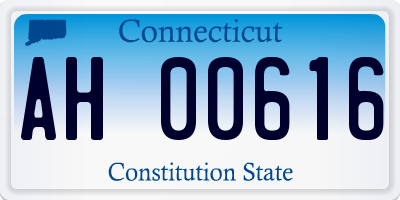CT license plate AH00616