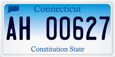 CT license plate AH00627