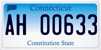 CT license plate AH00633