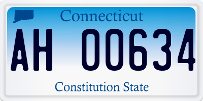 CT license plate AH00634