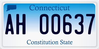 CT license plate AH00637
