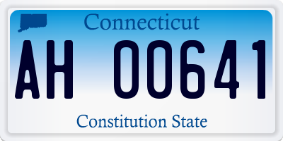 CT license plate AH00641