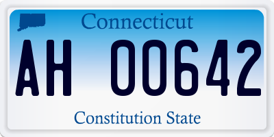 CT license plate AH00642