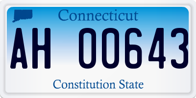 CT license plate AH00643